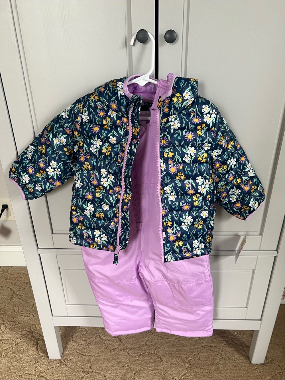 jumping beans Lavender Floral-Trim Toddler Jacket and snowsuit